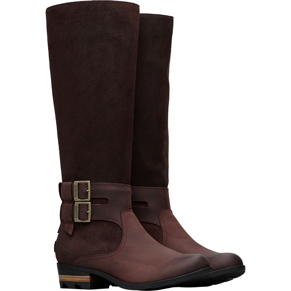 Sorel Brown Heeled Boots with Buckle Details